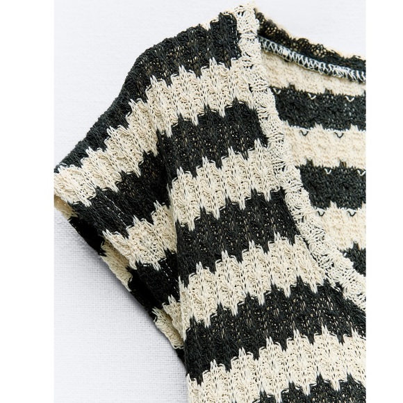 Zara STRIPED RUSTIC DRESS - Picture 5 of 7